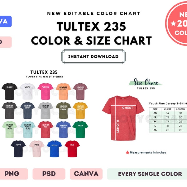 Tultex Size Chart Etsy
