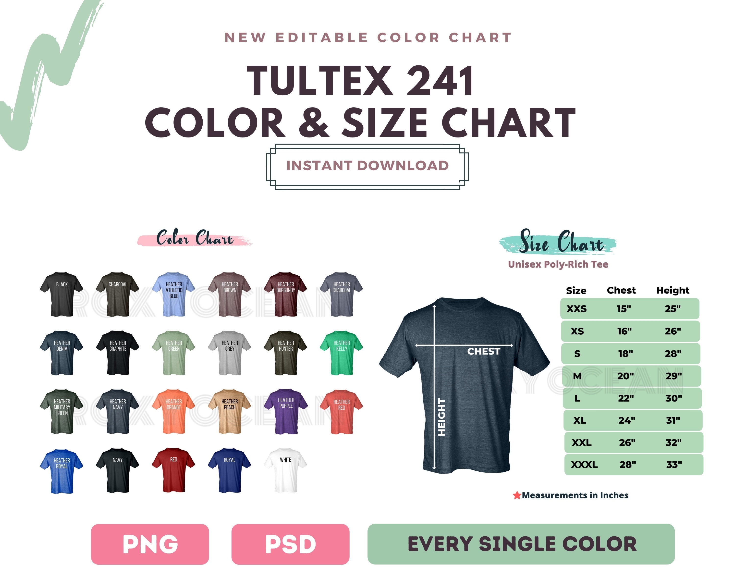 tultex 241 color chart