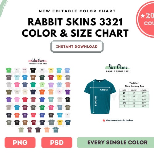 Rabbit Skins 4424 Color Chart Digital File Color and Size - Etsy