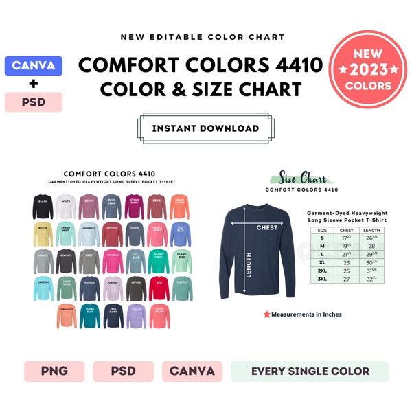 Pocket Size Chart - Etsy