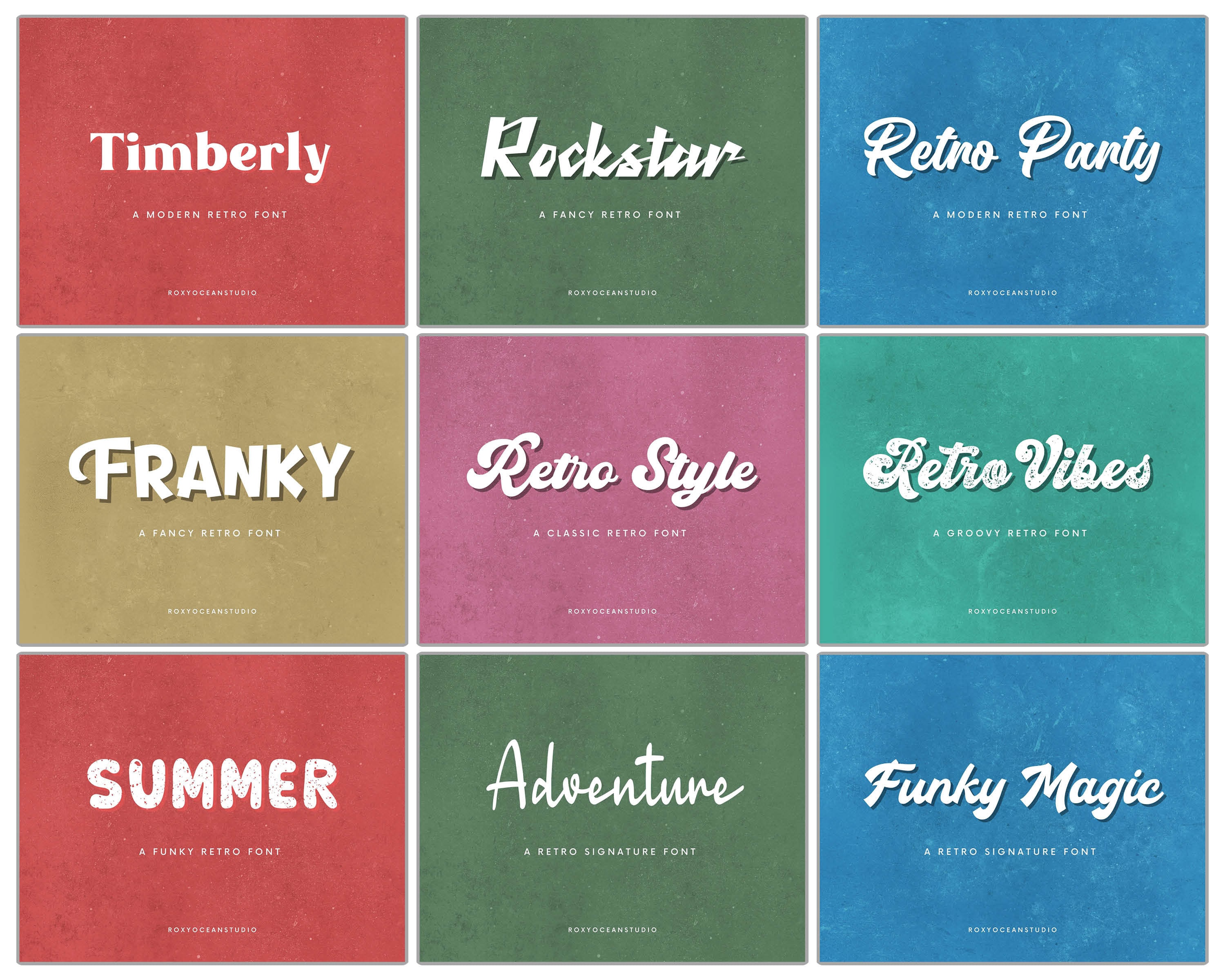 Retro Font Bundle | Country Fonts | Handwritten Fonts | Cricut Fonts ...