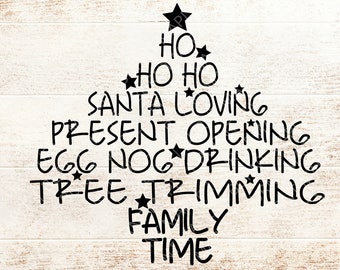 Kerstboom SVG - Kerstmis SVG - Santa Svg - Ei Nog Svg - SVG - Kerst woordboom Svg - Familie Svg - Svg Bestanden - Digitale Download