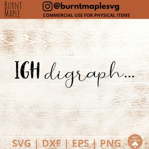 Puede incluir: Una descarga digital de un diseño gráfico en blanco y negro con el texto "IGH digraph..." sobre un fondo de madera blanca. El diseño está disponible en los formatos SVG, DXF, EPS y PNG.
