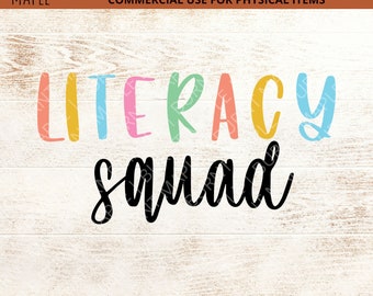 Literacy Squad SVG – Reading Teacher Team Shirt – Science of Reading SVG – Grade Level SVG – Funny Literacy Shirt – Cricut Cut-bestand
