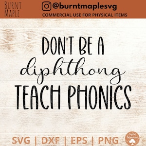 Teacher of Reading SVG - Science of Reading SVG - Teacher shirt - SOR - Diphthong - teach phonics - Digital download - Funny shirt - Svg