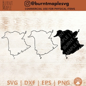 New Brunswick Umriss SVG - New Brunswick SVG - Östliche Provinz SVG - Kanada svg - Kanada-Svg-Dateien - nb - Digital Download