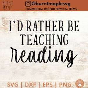 Può includere: Un download digitale di un design grafico in bianco e nero che dice "Preferirei insegnare a leggere".