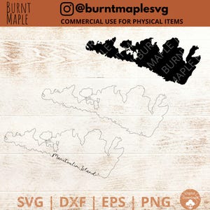 Manitoulin Island Outline SVG - Ontario SVG - Isola - SVG - Ont - Ontario settentrionale - Canada Svg - File Svg per cricut - digitale