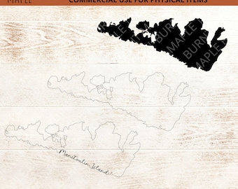 Esquema de la isla Manitoulin SVG - Ontario SVG - Isla - SVG - Ontario - Norte de Ontario - Canadá Svg - Archivos Svg para Cricut - Digital