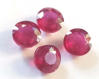 Natural Ruby Fine Quality Round Shape Faceted Loose Gemstones in Sizes 5mm For Jewelry Making
