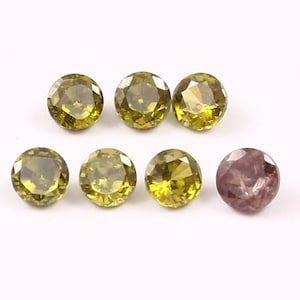 Saphir à changement naturel, forme ronde, facettes, pierres précieuses en vrac à partir de 3 mm pour la fabrication de bijoux