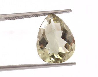 7.80ct Natürlicher Grüner Amethyst Birne loser Edelstein | ausgefallene facettierte Prasiolith Tropfen aus echter AAA Amethyst Tropfen | 12 x 16 mm Schmuckherstellung.