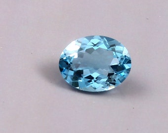 Natural Swiss Blue Topaz Faceted Oval Shape Loose Gemstones Sizes from 7x9mm for Jewellery Making