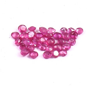 Natural Rose Pink Ruby, Round Brilliant Cut Gemstone, Faceted Stone For Jewelry Making, December Birthstone, Loose Gemstone 1.50 mm