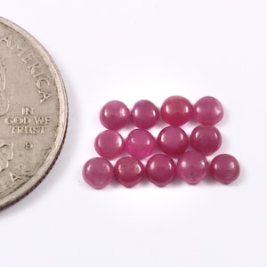 13 Pcs AAA+ Top Quality 3.30mm Natural Red Ruby Round Cabochon Gemstones | AAA+ Top Quality 100% Natural Ruby Round Cabochons Lot |
