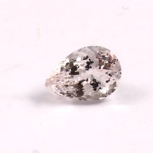 Natural Morganite Gemstone, Morganite Faceted Gemstone, Morganite white Color, Pear Shape Size 8x11 MM Ct. 2.60 AAA quality Jewelry making