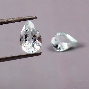 Natural Aquamarine Pear Shape Faceted Loose Gemstone Aquamarine Faceted Gemstone For Ring Earring Pendant Size 6x8 MM To 6x9 MM