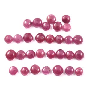 natural 3x3mm Round Natural Red Ruby Cabochon, CALIBRATED Loose Stone, Precious Gemstone ruby round jewelry making