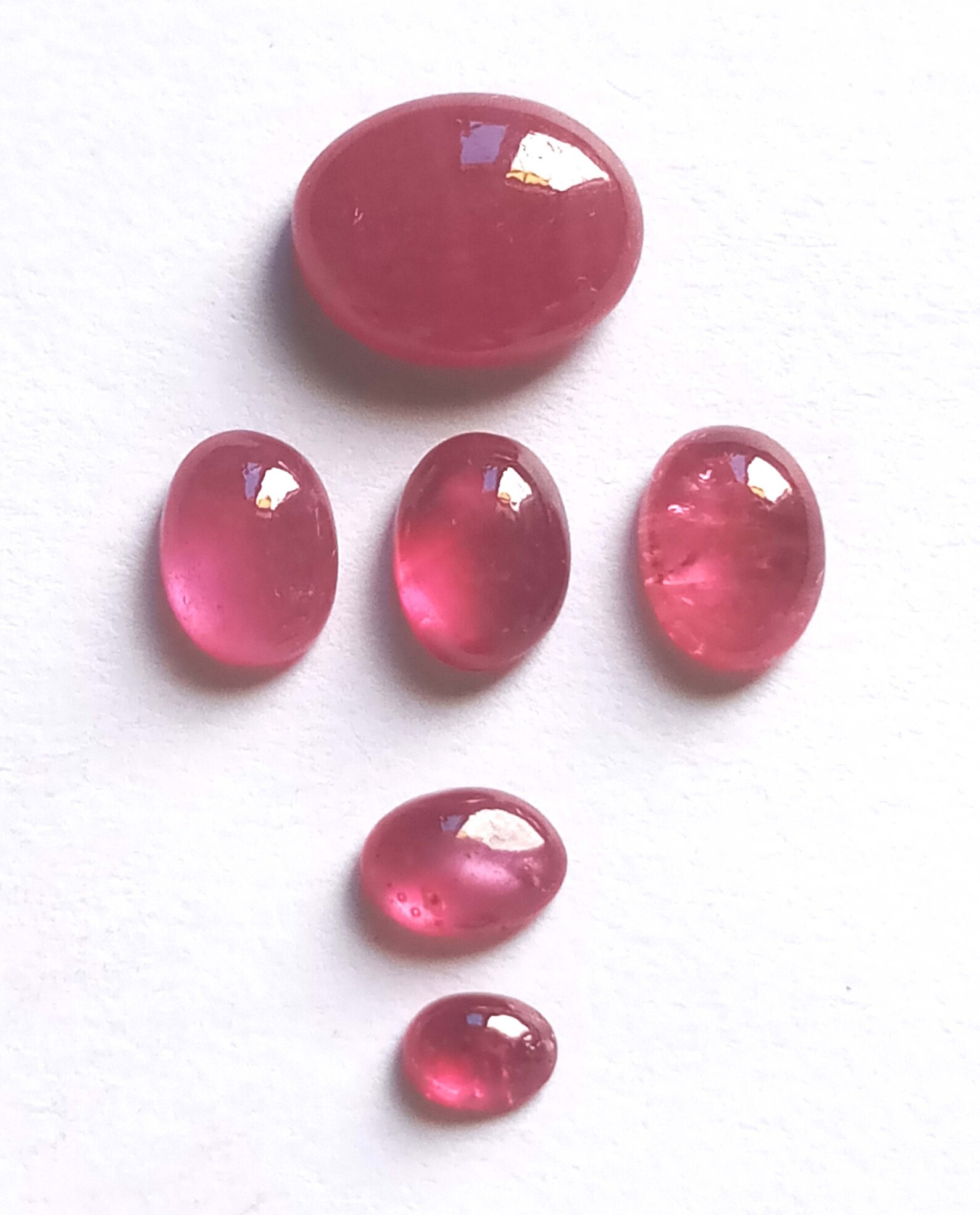 6 Pieces Glass Filled Ruby Cabochons Oval Shape Best Quality Etsy