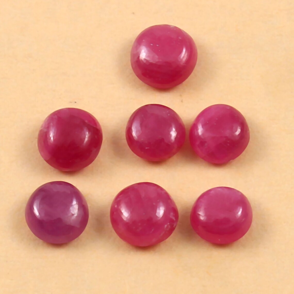 Natural Extra Fine Rich Red Ruby - Round Cabochon - AAA Grade