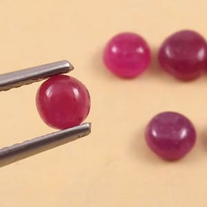 Natural Ruby Round Cabochon 4MM Ruby Round Cabochon Loose Gemstone Making For Jewelry wholesale lot