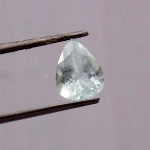 Natural Aquamarine Pear Shape Faceted Loose Gemstone Aquamarine Faceted Gemstone For Ring Earring Pendant Size 8x10mm