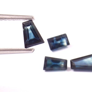 Natural Blue Sapphire Baguette Cut Lot 4 Pcs 1.15 Cts Calibrated Faceted Loose Gemstones for jewelry