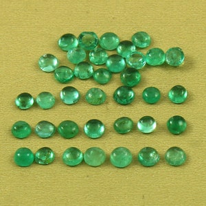 Natural Emerald 2.50 mm Round Cabochons, Smooth Green Emerald Cabs, 100% Natural Emerald, Origin Zambian