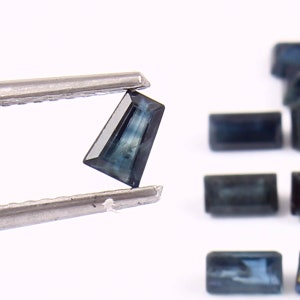 2x4MM Natural Blue Sapphire faceted Baguette Cut Loose Stone, AAA Quality Loose Sapphire baguette Precious For Jewelry making