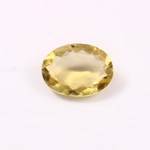 Natural Lemon Quartz Faceted Oval Shape Loose Gemstones Sizes from 12x16mm for Jewelry Making 1 Piece