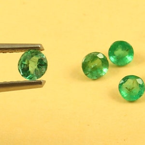 Natural Zambian Emerald Round faceted Cut AAA Quality 3.50 MM Zambian Emerald Round faceted cut loose gemstone