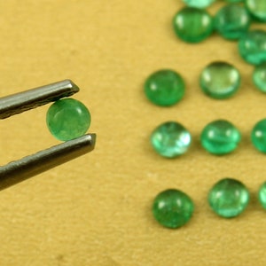 Natural Zambian Emerald Round Cabochon Size 2 MM To 2.50 MM Top AAA Quality Loose Emerald Round gemstone