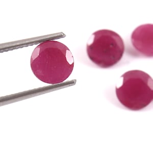 7MM Natural RUBY Faceted Round Loose Gemstone, Ruby Round Faceted Loose Gemstone, AAA Quality Gemstone for jewelry making.