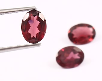Natural oval garnet loose gemstone| 6x8mm genuine red faceted garnet stone| AAA quality oval cut jewelry making gem