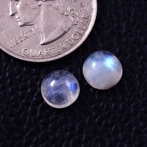2 Pieces 8 mm Round Natural Rainbow Moonstone Cabochon CALIBRATED, Loose Stone Cab, Semi Precious Gemstone Cabochon Lot