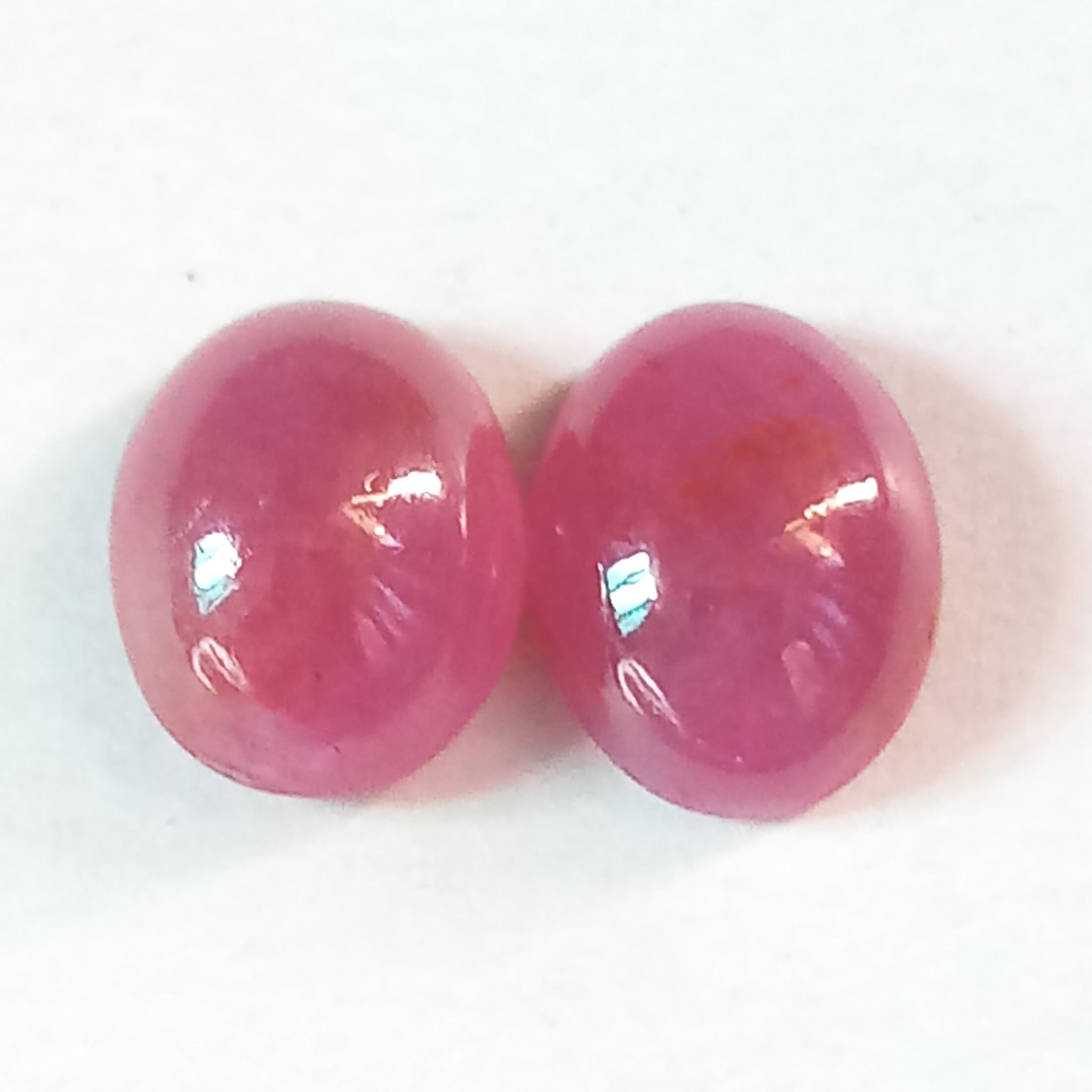2 pieces 7x9mm Ruby Cabochon Oval Cabochon gemstone Natural | Etsy
