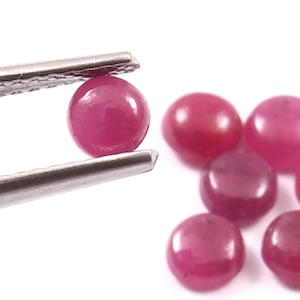 Top Quality Ruby Round Cabochon 4MM Natural Ruby Round Cabochon loose gemstone for Jewelry making