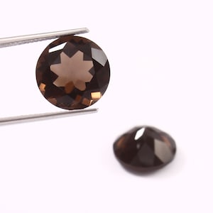 Natural Smoky Quartz black Faceted Round top quality Loose Gemstones In Size From 13x13mm For Jewelry Making