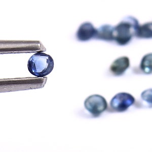 Zafiro azul natural redondo de corte facetado de 2 mm de calidad AAA - Piedras preciosas sueltas de zafiro azul redondo para hacer joyas