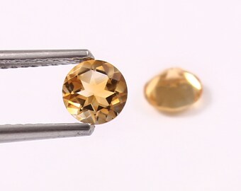 AAA Citrine Round Cut faceted 5MM Natural Citrine Round cut faceted AAA quality loose Gemstone Calibrated Size