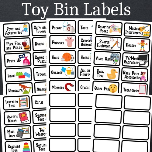 Toy Bin Storage Labels Printable Etsy