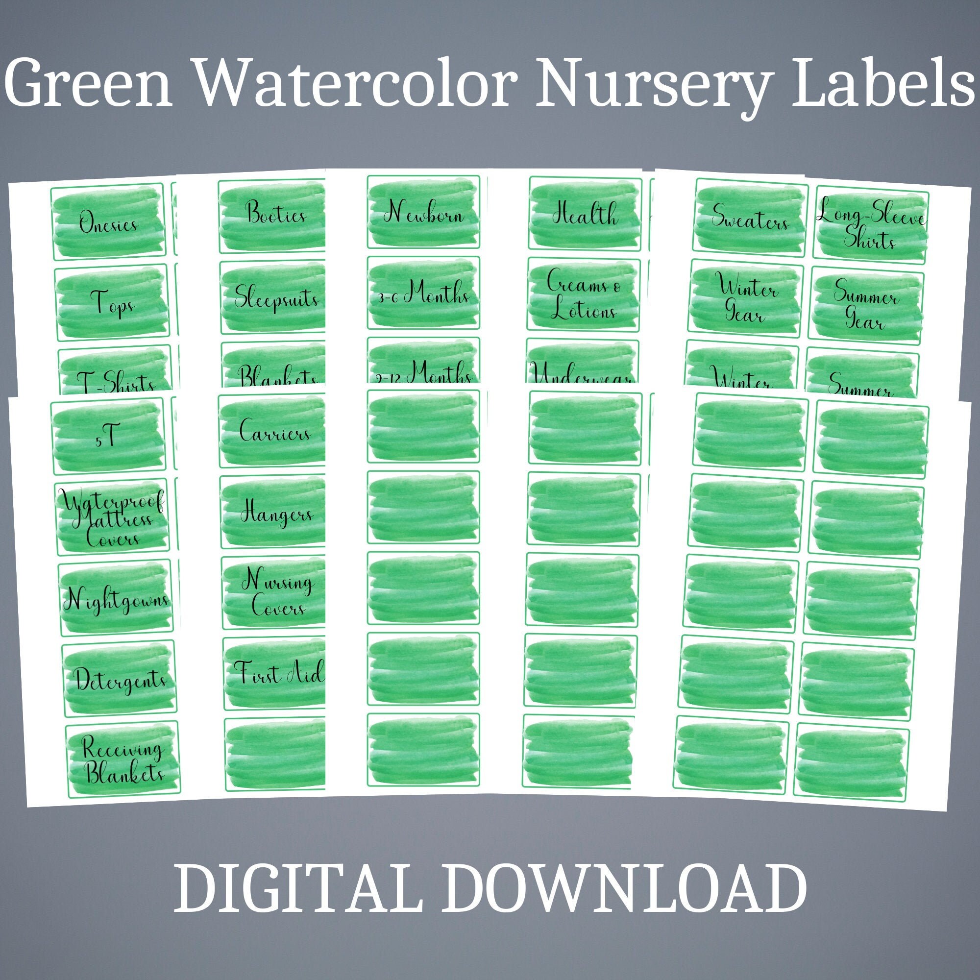 Green Watercolor Nursery LabelsGreen Nursery LabelNursery Etsy