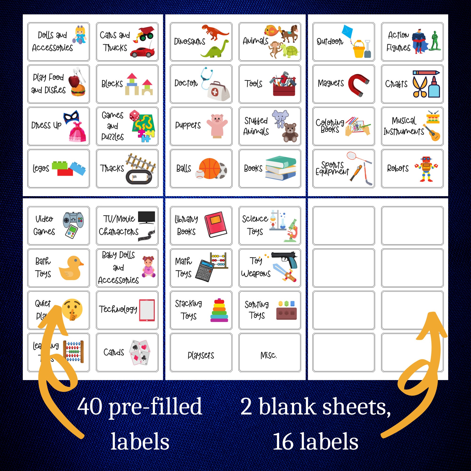 Kid's Toy Labels Printable Labels for Kid's Toys Toy Etsy