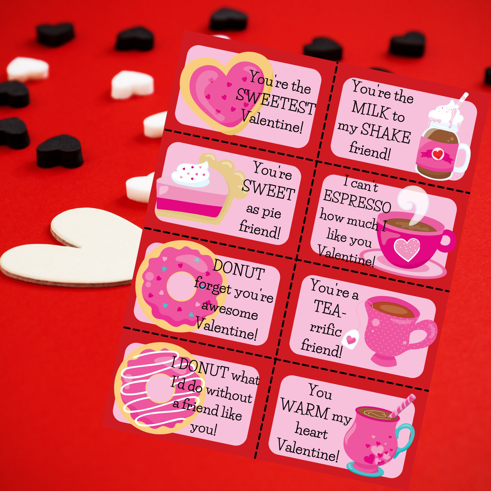 Treat Valentine Exchange Cards Kids Valentine Cards Treat Etsy