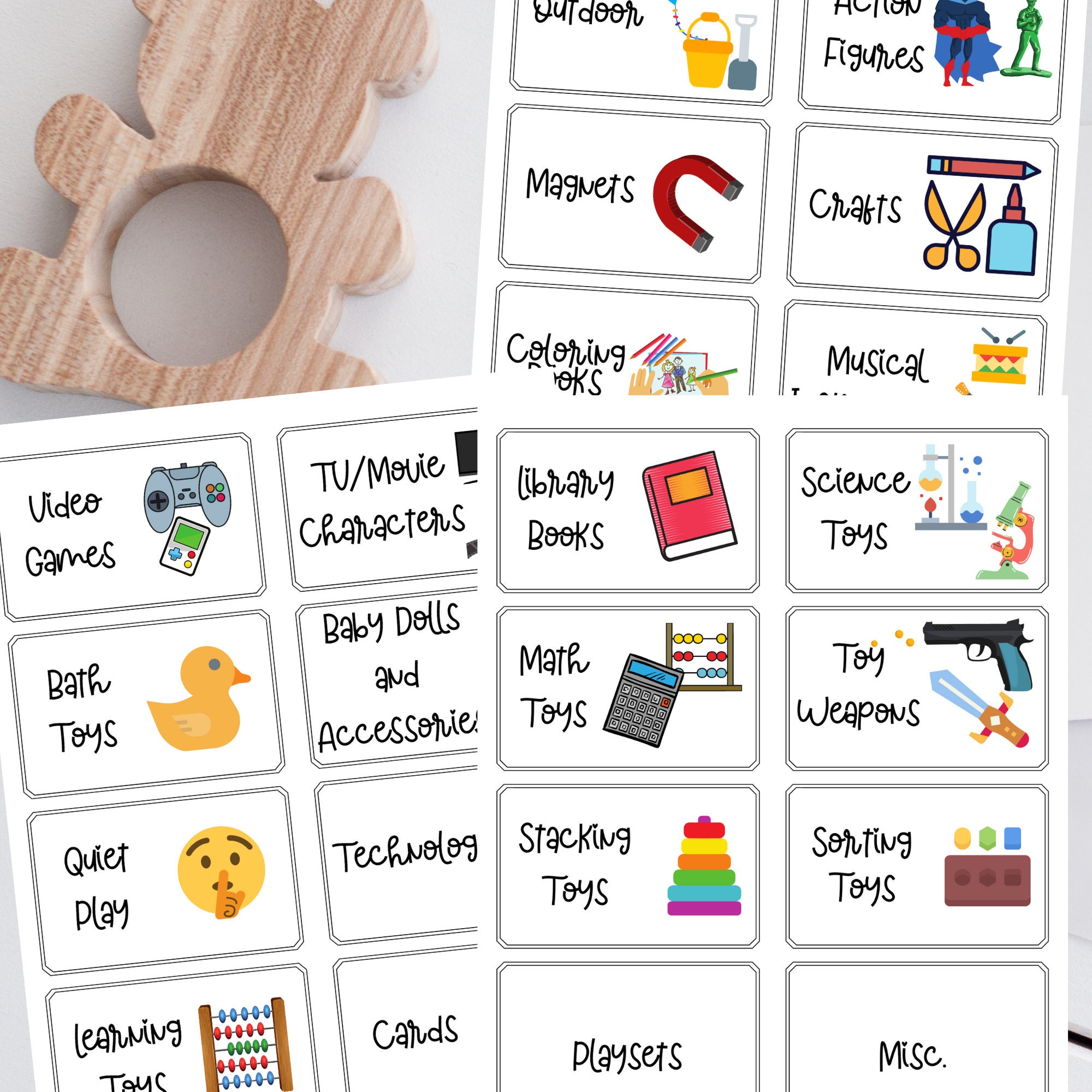 Kid's Toy Labels Printable Labels for Kid's Toys Toy Etsy