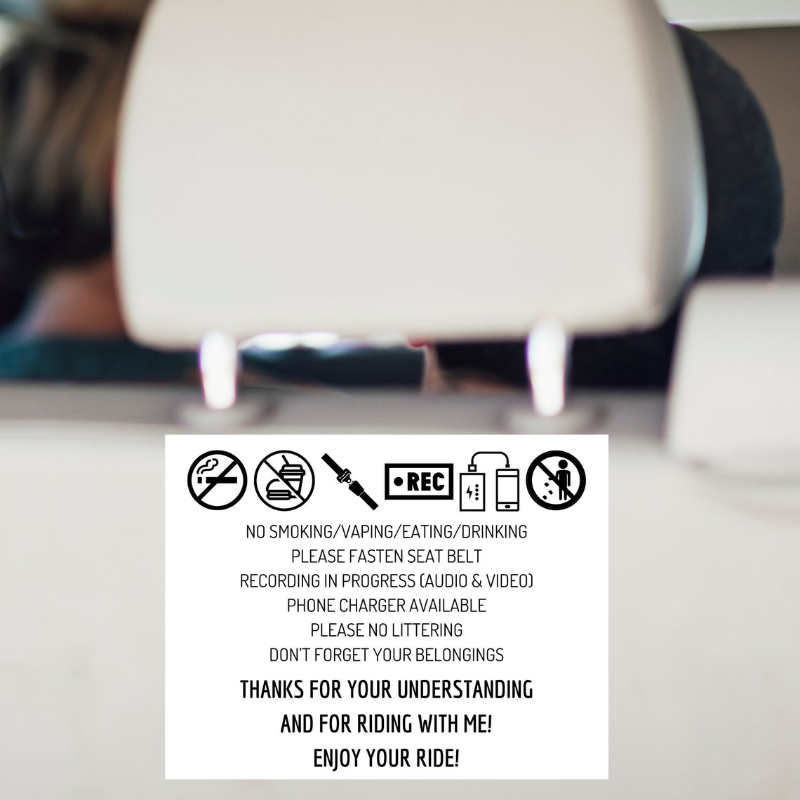 Rideshare Sign Printable Rideshare Sign Sign for Rideshare | Etsy