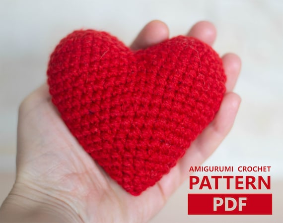 Crochet Heart Pattern Valentine Pattern Amigurumi Heart