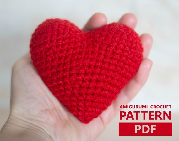 Crochet Heart Pattern Valentine Pattern Amigurumi Heart