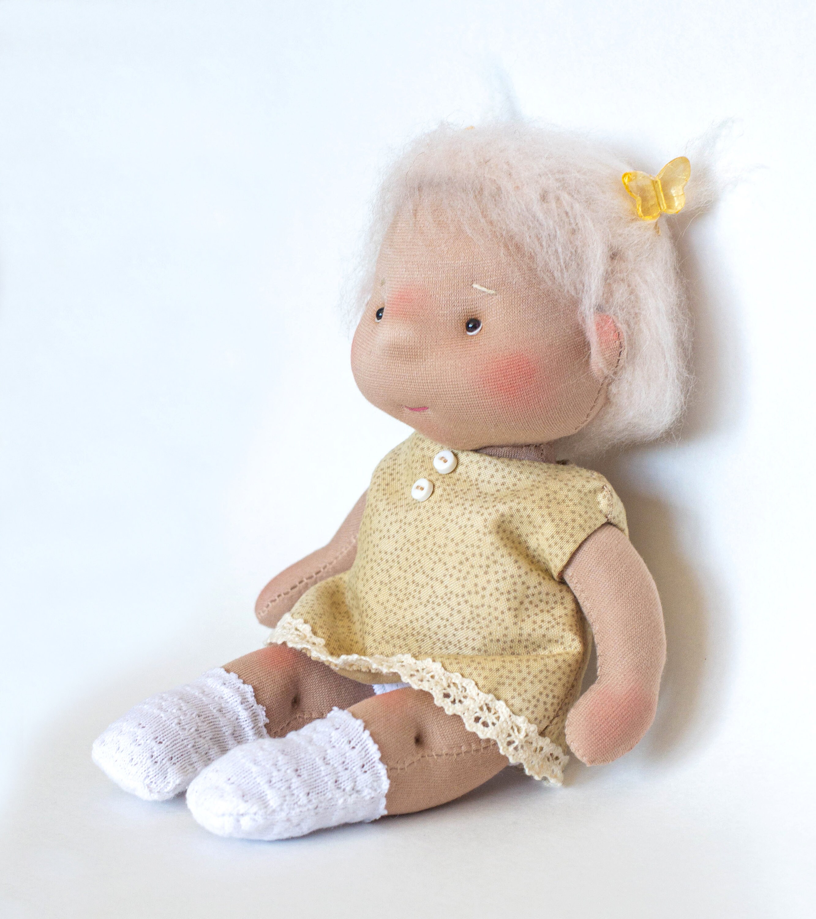 Stoff-Puppe 9'' handgemachte weiche Puppe mit | Etsy