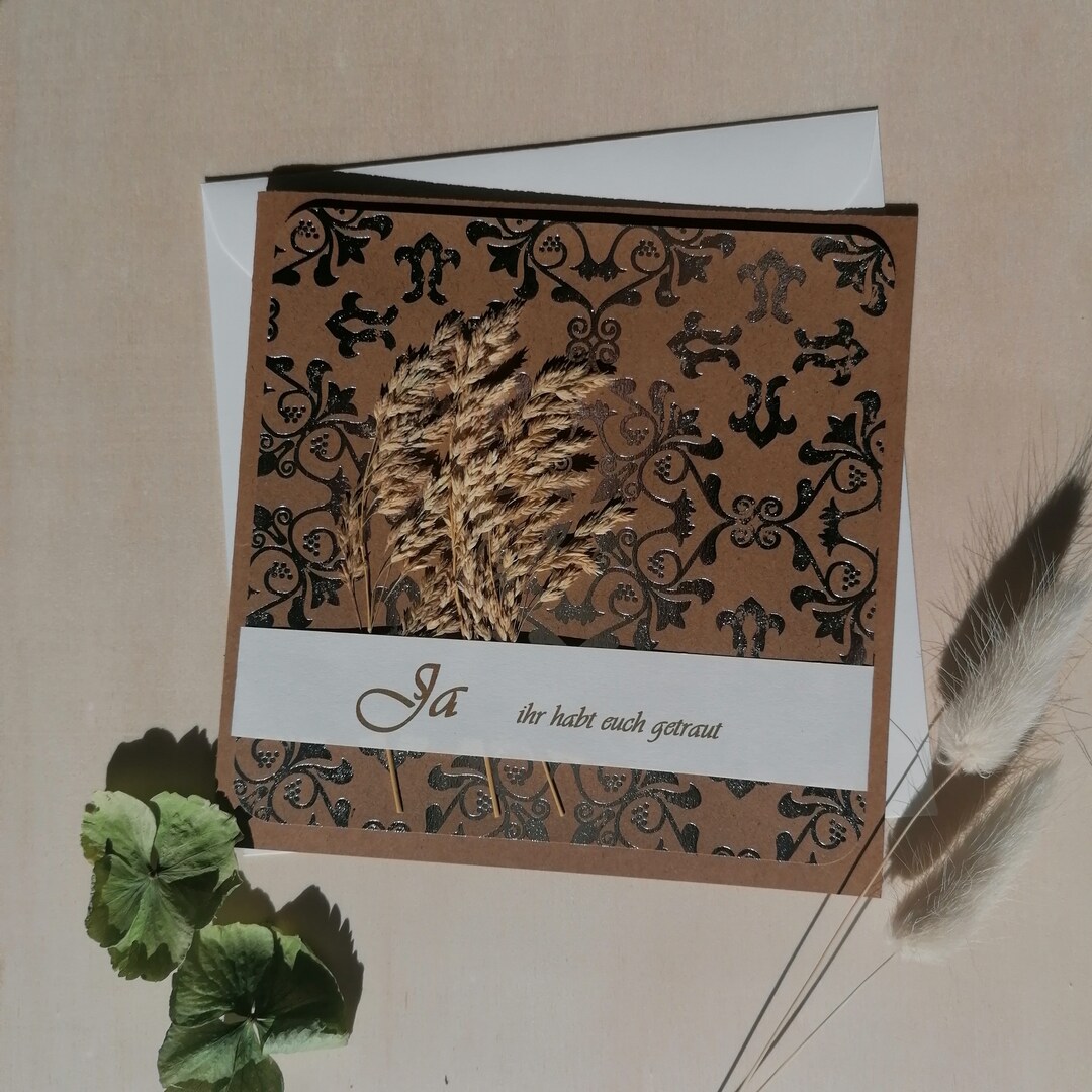 Grußkarte Glückwunschkarte zur Hochzeit 15x15cm mit echten Etsy.de